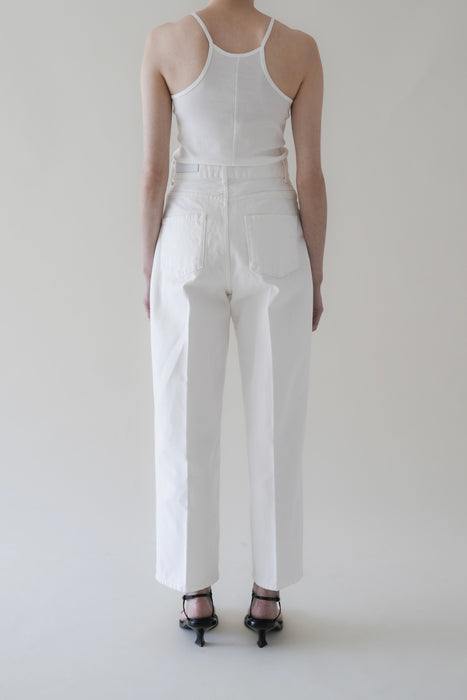 USA Cotton Tapered Jeans_White