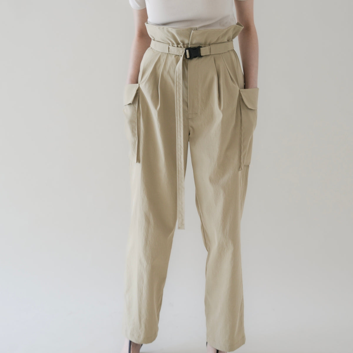 High Rise Band Pants_Beige– IIROT