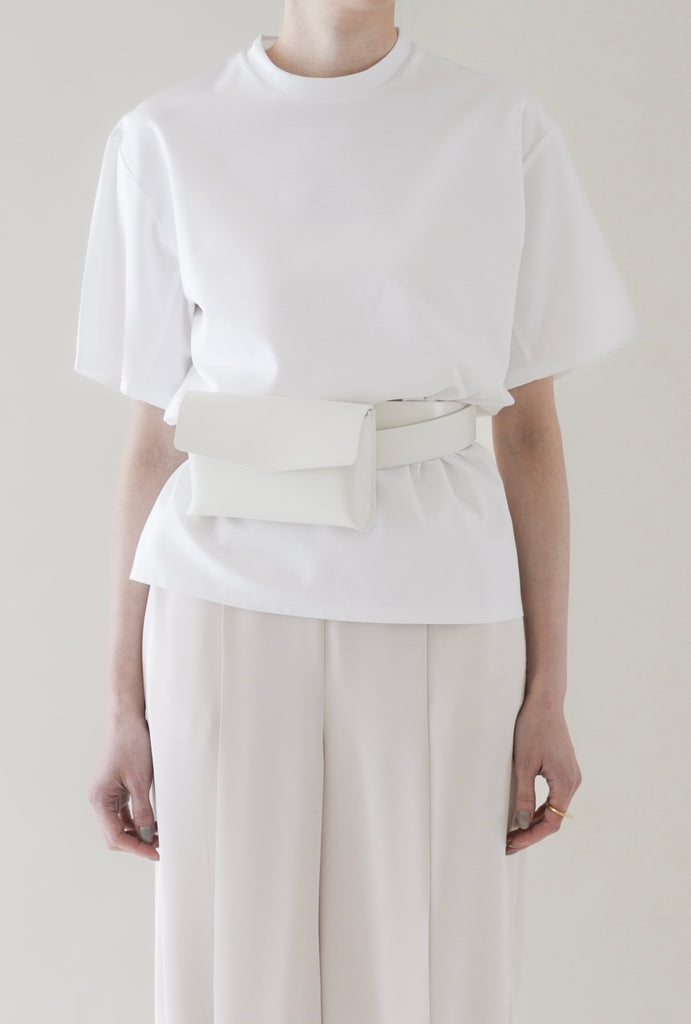 Double belt waist bag_White