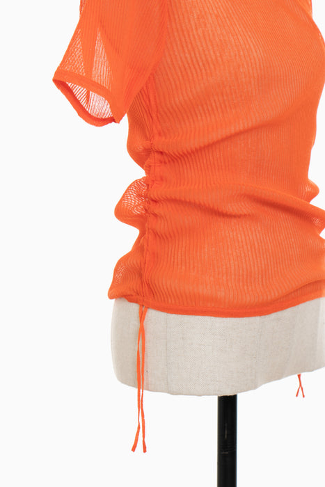 Pleats Sheer Knit_Orange