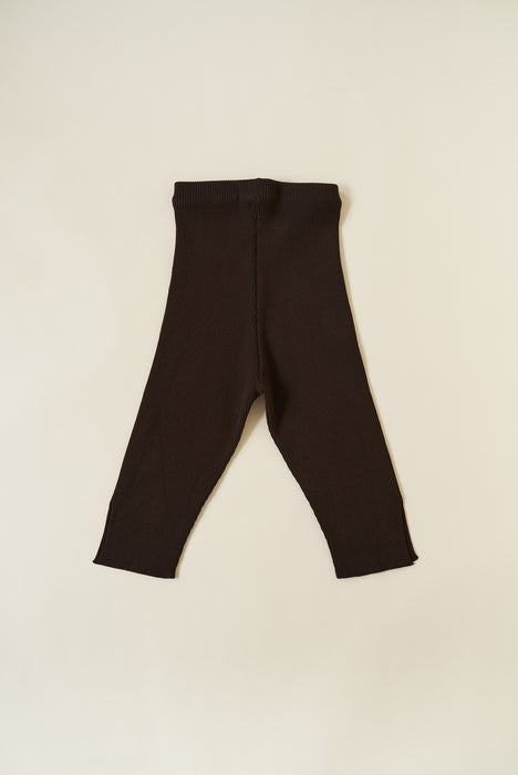 Ribbed Half Leggings_Brown