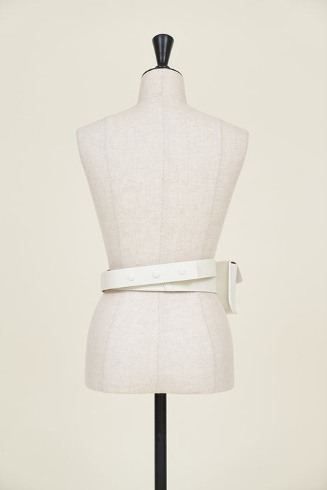 Double belt waist bag_White